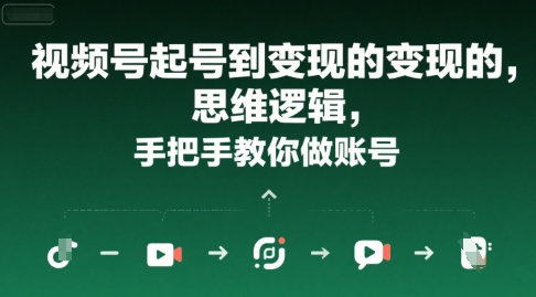 视频号起号到变现的思维逻辑，手把手教你做账号-占领资源网