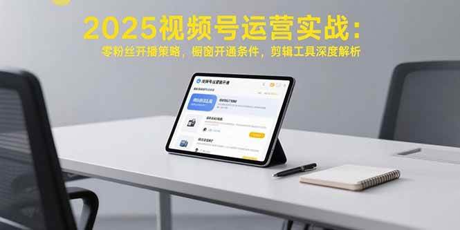 （15505期）2025视频号运营实战：零粉丝开播策略，橱窗开通条件，剪辑工具深度解析-占领资源网