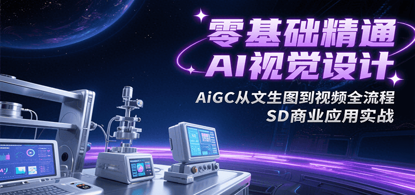 零基础精通AI视觉设计，AiGC从文生图到视频全流程，SD商业应用实战-占领资源网
