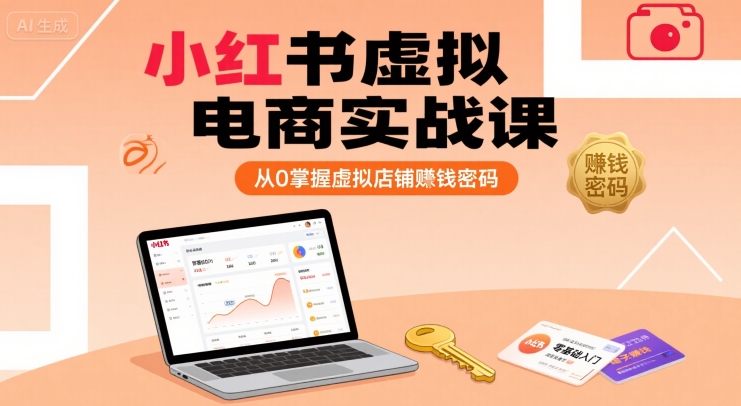 小红书虚拟电商实战课，从0掌握虚拟店铺賺钱密码-占领资源网