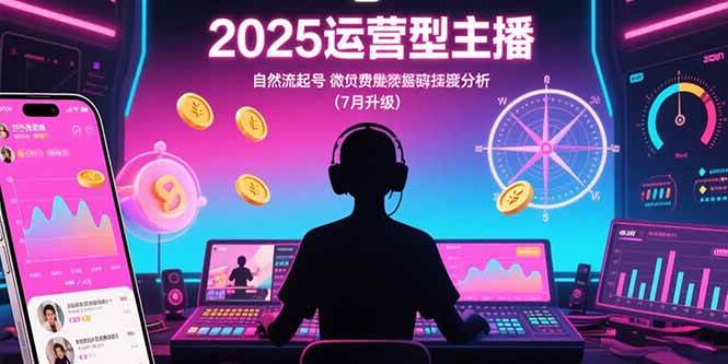 （15508期）2025运营型主播：自然流起号，微付费投放技巧，罗盘数据深度解析(7月更新)-占领资源网
