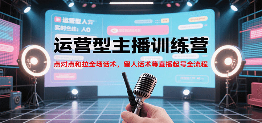 运营型主播训练营，点对点和拉全场话术，留人话术等直播起号全流程（更新7月）-占领资源网