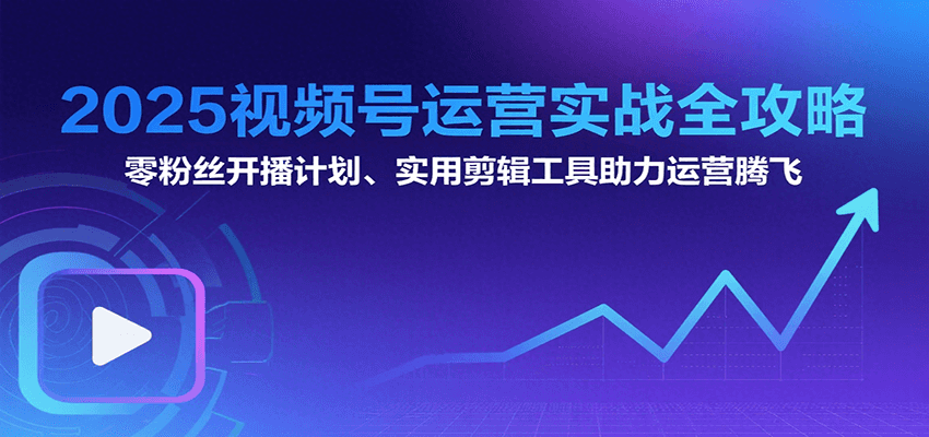 2025视频号运营实战全攻略：零粉丝开播计划、起号到到变现思维逻辑方法-占领资源网