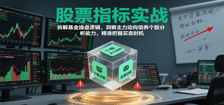 股票指标实战，拆解基金操盘逻辑，洞察主力动向培养个股分析能力，精准把握买卖时机-占领资源网