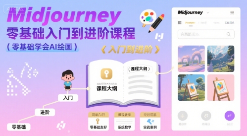 midjourney零基础入门到进阶课程，零基础学会AI绘画-占领资源网