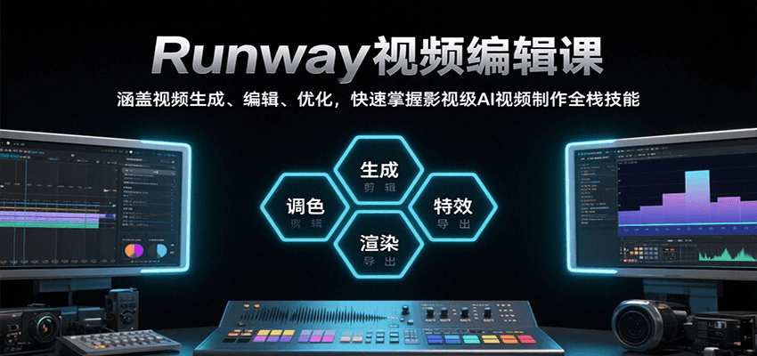 Runway视频编辑课，涵盖视频生成、编辑、优化，快速掌握影视级AI视频制作全栈技能-占领资源网