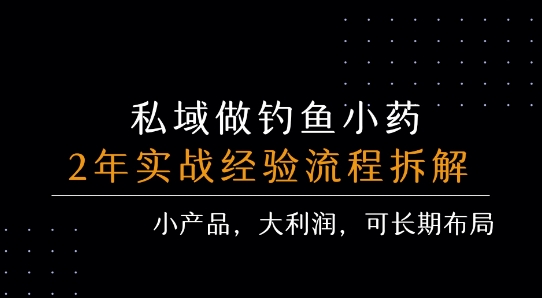 私域做钓鱼小药 每单利润3张+ 详细流程拆解-占领资源网