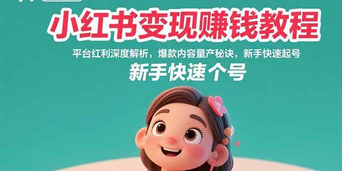 （15559期）小红书变现赚钱教程：平台红利深度解析，爆款内容量产秘诀，新手快速起号-占领资源网
