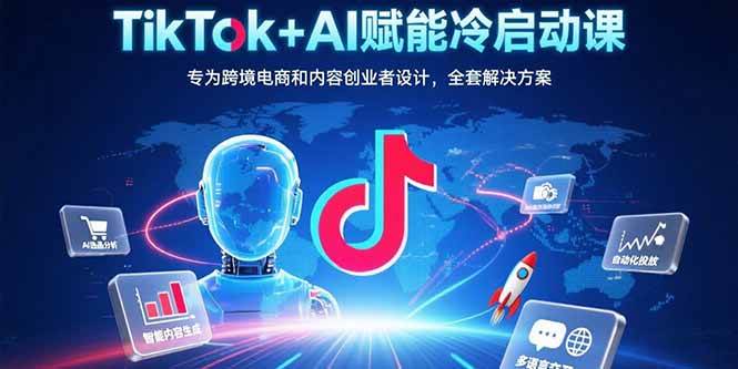 （15561期）TikTok+AI赋能冷启动课：专为跨境电商和内容创业者设计，全套解决方案-占领资源网