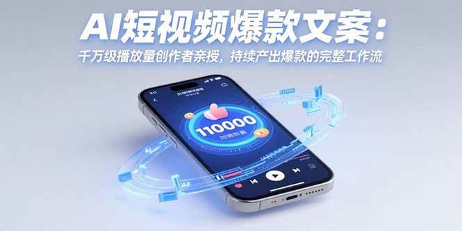 （15569期）AI短视频爆款文案：千万级播放量创作者亲授，持续产出爆款的完整工作流-占领资源网