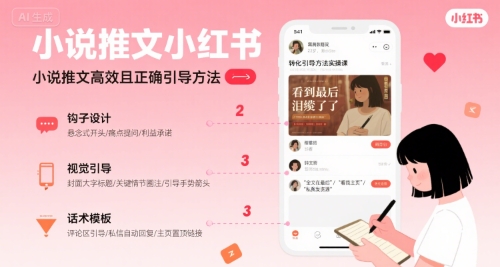 小说推文小红书高转化引导方法实操课，小说推文高效且正确引导方法-占领资源网