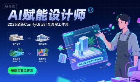 AI赋能设计师， 2025全新comfyui设计全流程工作流 ，室内-建筑-景观-美术，零基础直接上手-占领资源网