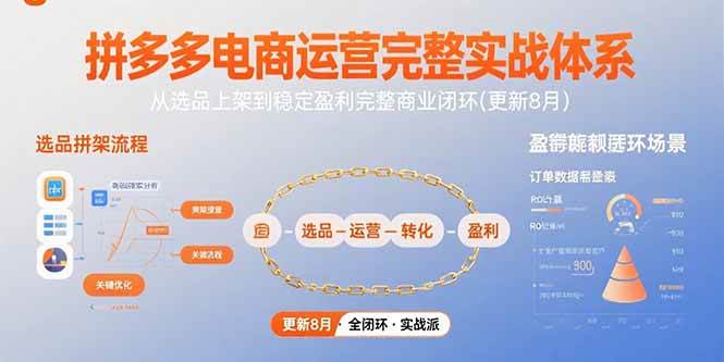 （15579期）拼多多电商运营完整实战体系，从选品上架到稳定盈利完整商业闭环(更新8月)-占领资源网